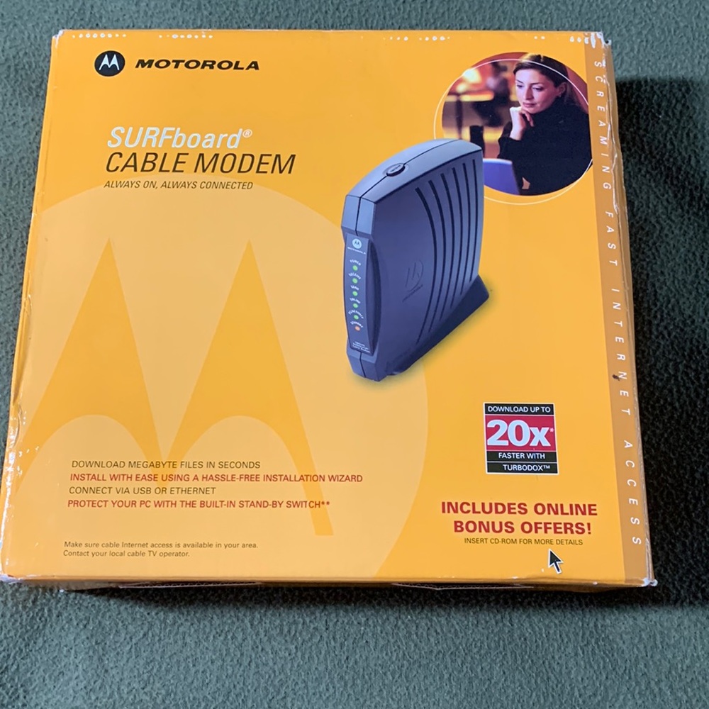 Motorola SURFboard cable modem.  New in Box.  Sealed.